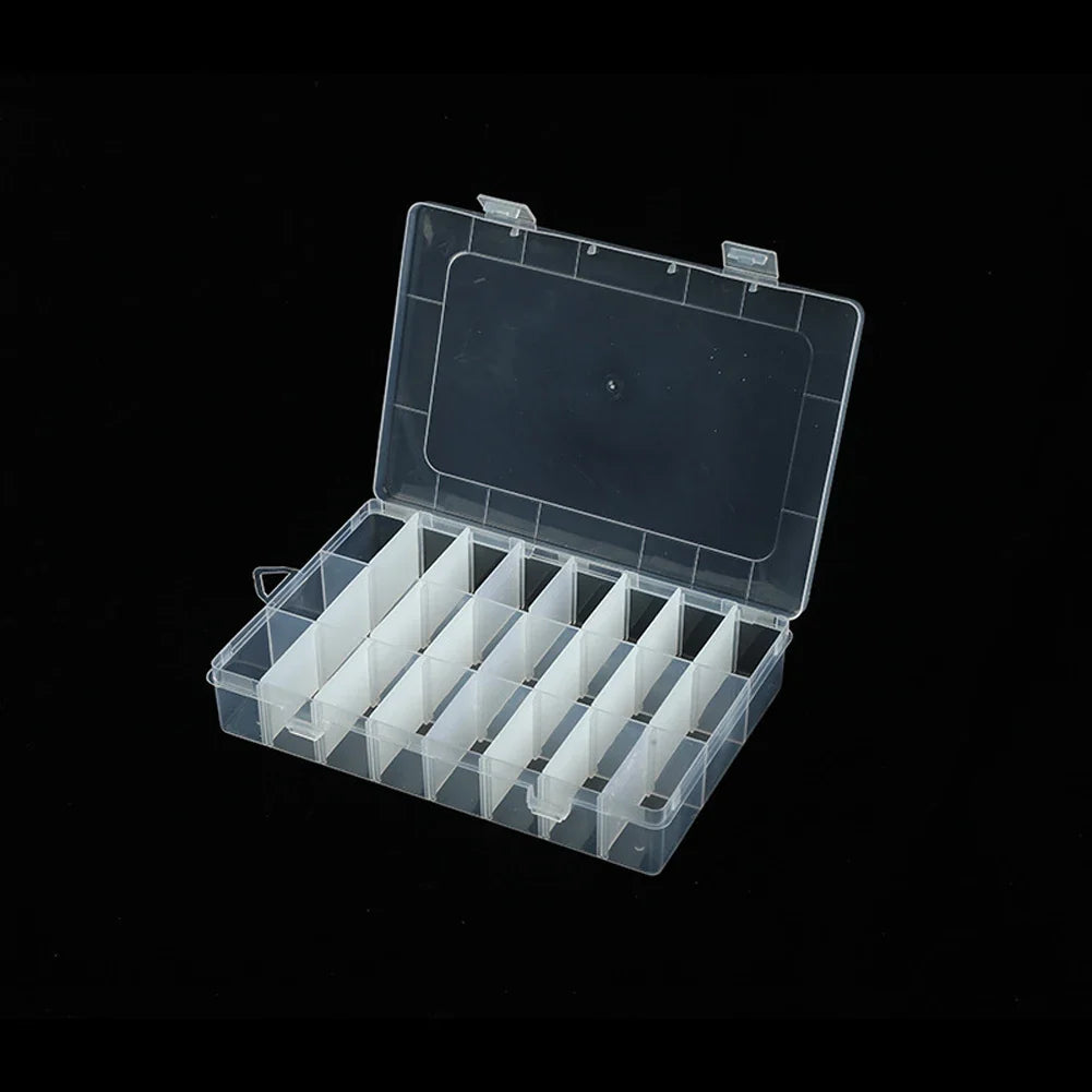 Transparente Kleinteilebox mit 24 Fächern