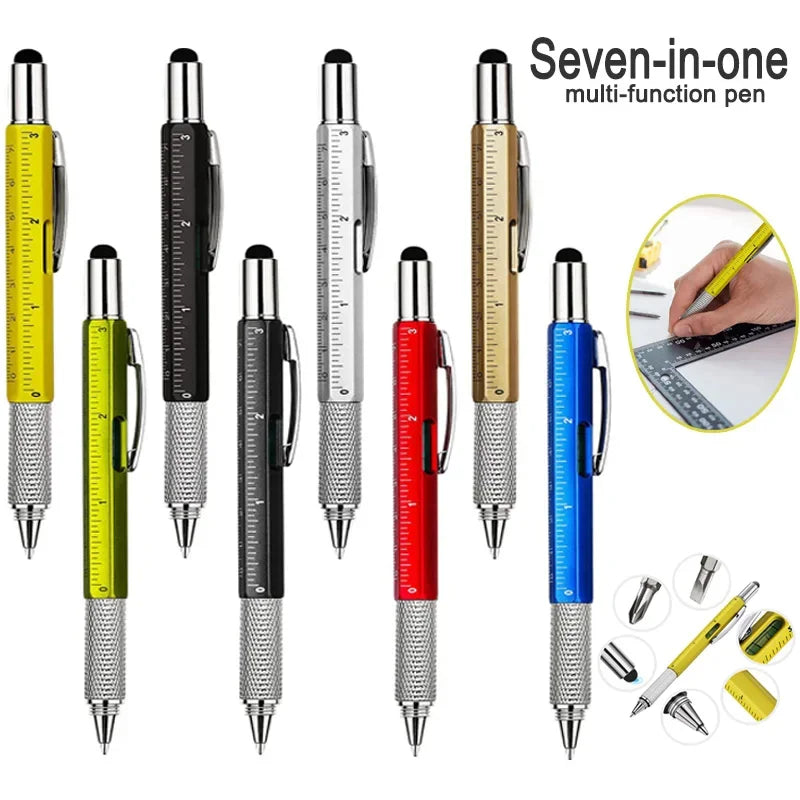7-in-1 Multifunktionsstift mit Lineal, Schraubendreher und Wasserwaage