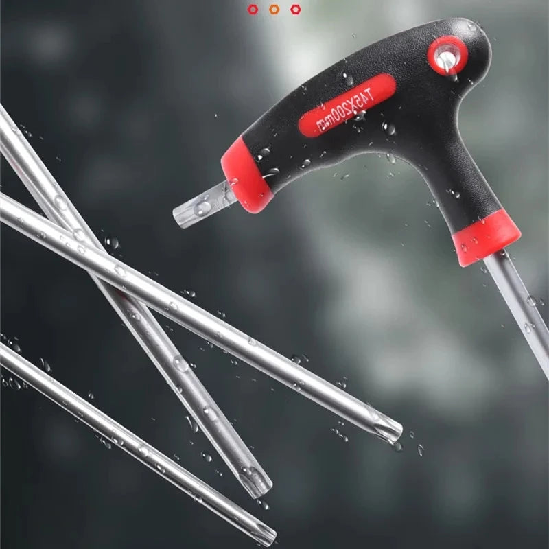 10-teiliger T-Griff-Schlüsselsatz (Innensechskant/Torx) mit Ständer