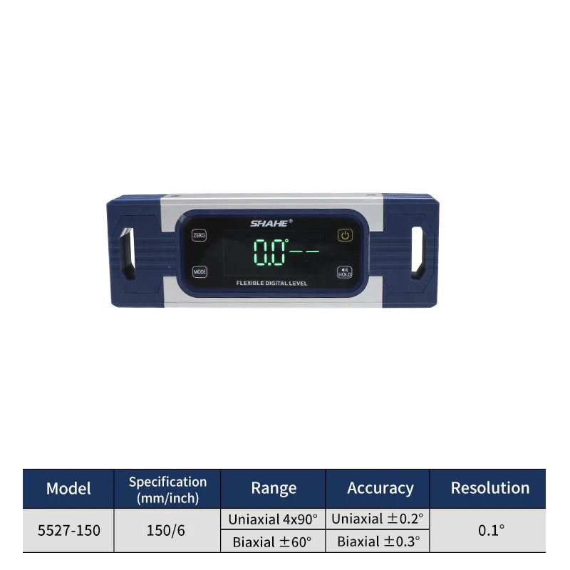 Digitale Wasserwaage und Winkelmesser mit Magnetfuß und Display