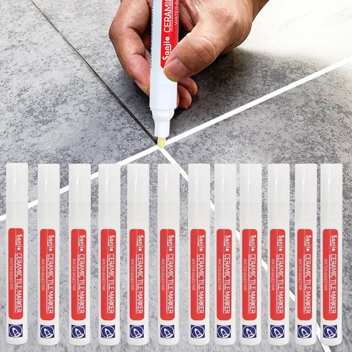 Fugenstift-Set zur Auffrischung vergilbter Fliesenfugen