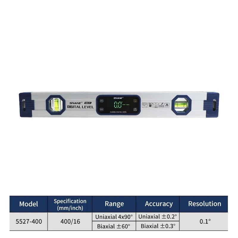 Elektronischer Neigungsmesser mit beleuchtetem Display und V-Nut-Magnetfuß