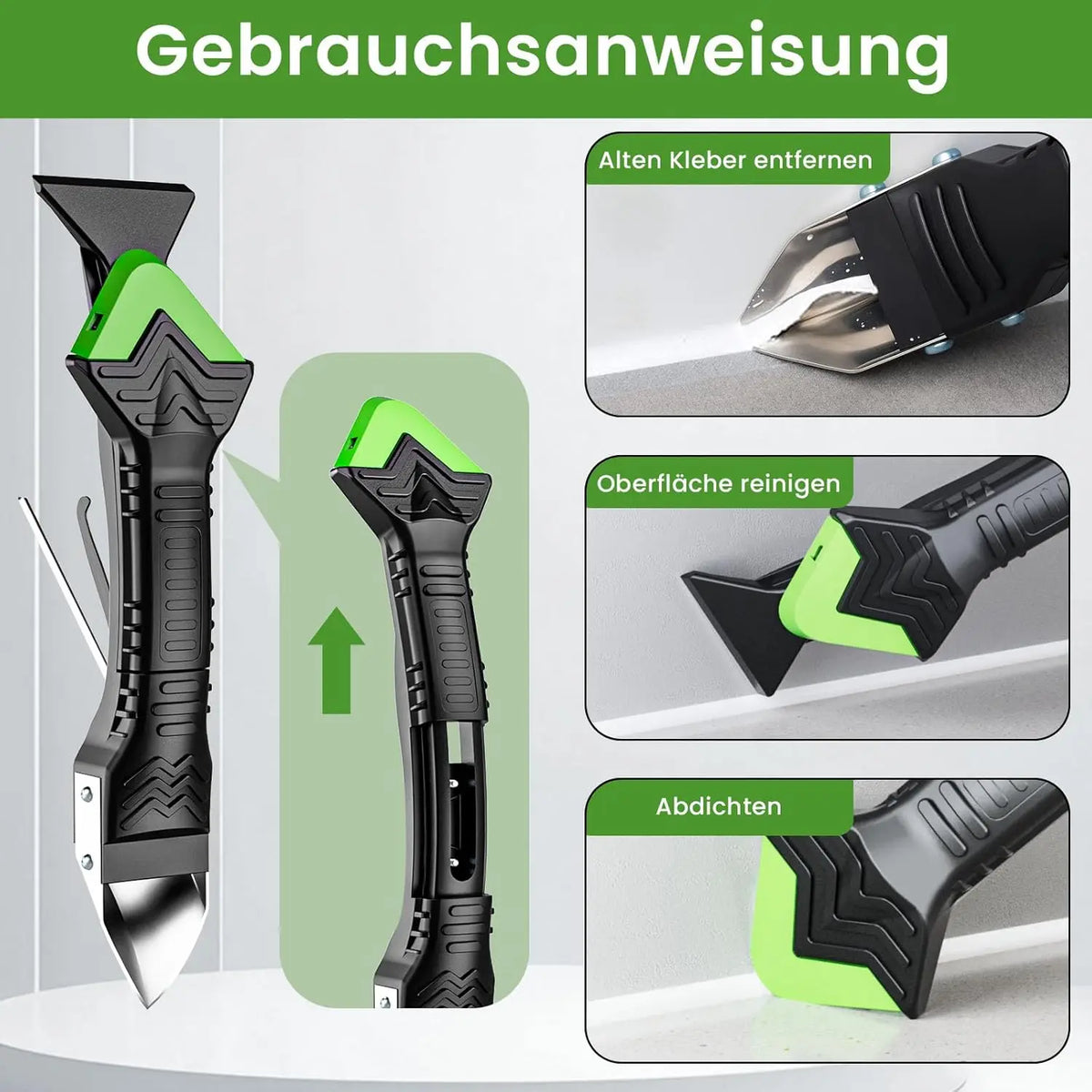 Fugenwerkzeug-Set mit Kartuschenpresse, Glättern und Schabern
