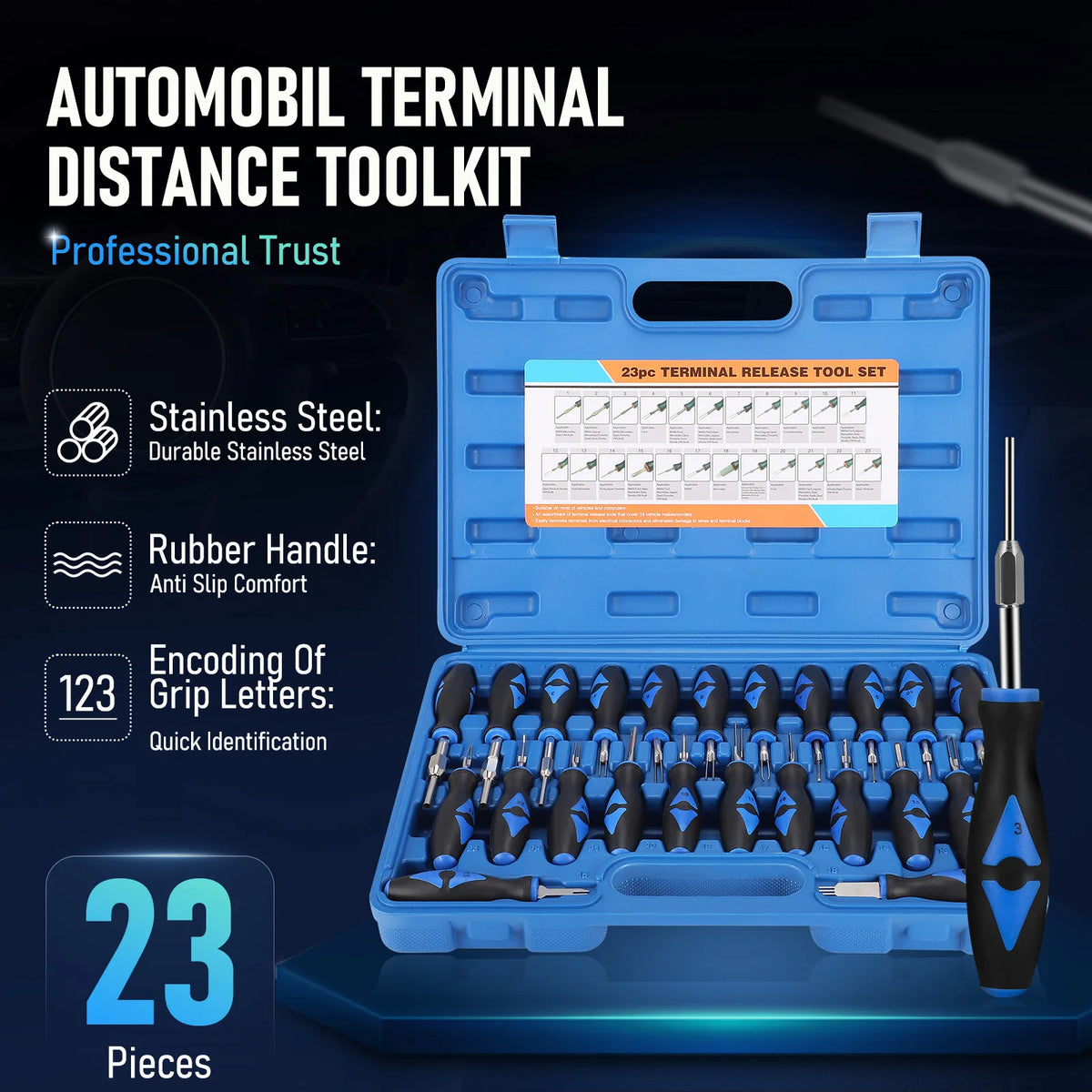23-teiliges Terminal-Ausbauwerkzeug-Set im Transportkoffer