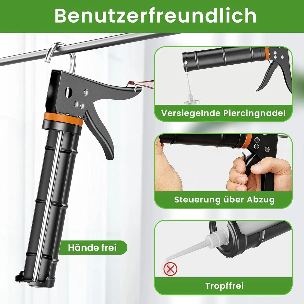 Fugenwerkzeug-Set mit Kartuschenpresse, Glättern und Schabern
