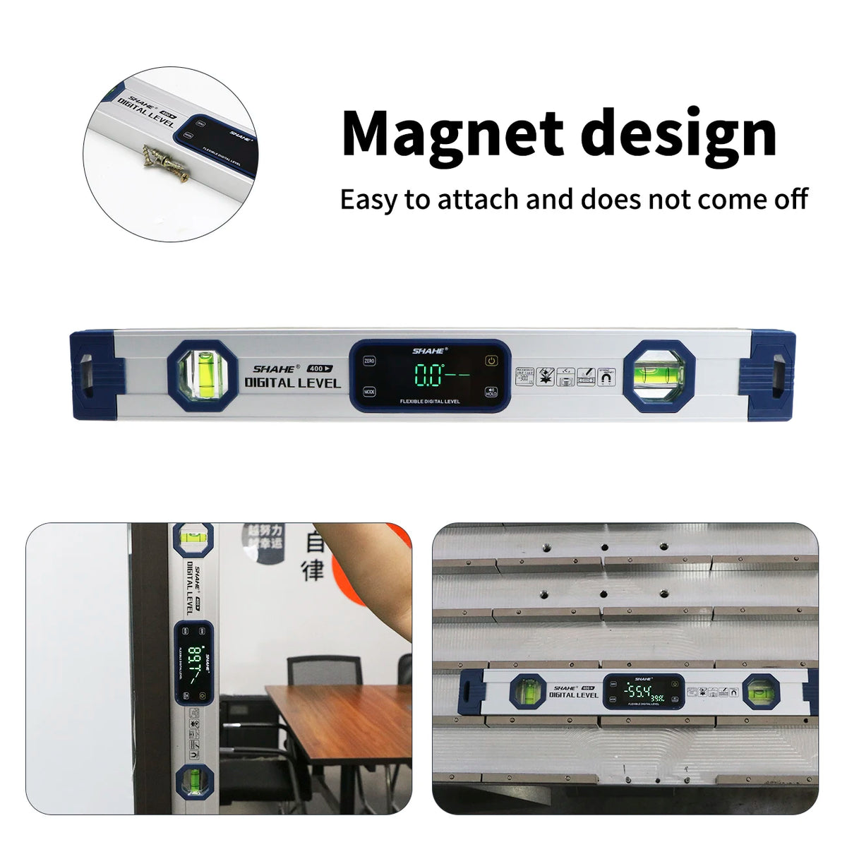 Digitale Wasserwaage und Winkelmesser mit Magnetfuß und Display